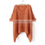 woman loose design long pullover sweater with sequins
