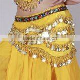 310 coins belly dance waist chains belt,colorful waist chain,Nile lumbar chain dance performances chain