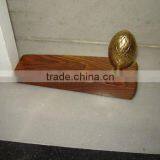 Door Wedge Wood Brass