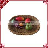 PE Rattan Handmade Weaving Customized Oval Shape for Supermarket Storage Plastic Fruit Basket thumbnail-2