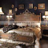 European Style Antique Noble Solid Wood Bedroom Furniture Luxury Double Bed thumbnail-1