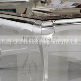 Silver Metal Corner Table Mirrored Side Table thumbnail-6