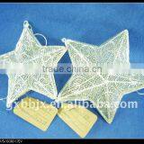 White Iron Christmas Star Shape Decorative Crafts Set of Two thumbnail-1
