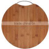 Hot Sale Round Bamboo Cutting Board With Metal Handle thumbnail-2