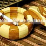 Custom round bamboo ashtray