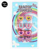 2016 New Design 8 pk Heart Topper Pencil Eraser thumbnail-1