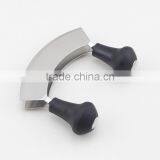 Stainless Steel Double Blade Cheese Cutter Carving Knife Mezzaluna Chopper With Black Handle thumbnail-4