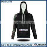 High Quality Sublimated Slim Fit Custom Mens Hoodies Sweatshirts Clothing thumbnail-3