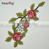 Nice Custom Iron On Flower Embroidery Patch For Garment/Caps From Keering WEF-756 thumbnail-1