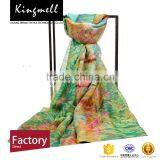 Most Popular Type Silk CDC Scarf Custom Digital Print Crepe Scarf thumbnail-2