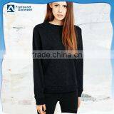 Black Fleck Frency Terry Side Slit Design Women Pullover Sweaters thumbnail-1
