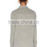 New Style Autumn Women Army Olive Grey Twill Shirt Factory Price thumbnail-3