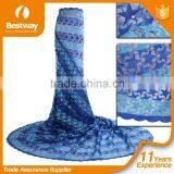 Bestway Royal Blue Fancy Lace Borders FL0189 French Net Lace With Stones 2016 thumbnail-1