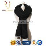 Fashion Scarf Knitting Patterns Free Knitted Black And White Cashmere Scarf thumbnail-1
