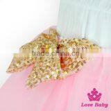 52SQG060 Lovebaby Wholesale 3 Layers Pink Chiffon Tutu Skirt With Sequin Bow Attach Short Casual Party Tutu Dress For Kids thumbnail-6