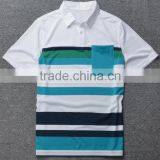 Mens Dry Fit Striped Sport Custom Polo Shirt Fabric thumbnail-1