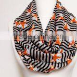 Fox Pattern Chiffon Infinity Scarf, Circle Scarf, Loop Scarf, Scarves, Shawls, Spring Fall Winter Summer Fashion Gift Ideas for