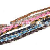 High Quality Brown Seed Beads Braiding PU Leather Cord thumbnail-2