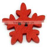Custom Design 25mmx24mm Christmas Snowflake Two Holes Wood Button OEM Accepted thumbnail-1