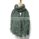 New Fashion Custom Cutting Pattern Plain Dyed Linon Viscose Hijab Scarf in Stock thumbnail-3