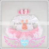 Newborn Infant Baby Girl Gray Outfit Christmas Romper Tutu Dress Headband 2PC Set thumbnail-3