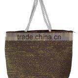 Pattern Stripes Woven Synthetic Straw Tote Womens Shoulder Handbag thumbnail-5