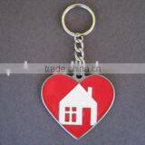 Wholesale Fashion Enamel Red Love Family Home Key Ring With Silver Plated