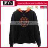 Thick Cotton Fabric Round Printing Design Hoodies , Gold Logo Orange Hoody Hoodies Winter Coat thumbnail-2
