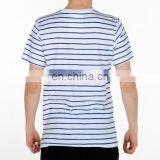 Fashion Design Bule Stripe Confortable Cotton T-shirt thumbnail-4