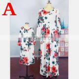 2019 NEW LONG Sleeve FLORAL Mom Daughter Dress Family Matching Outfit (this Link for Girls,1-8years) thumbnail-2