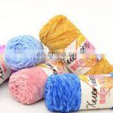 5mm Thickness for Hand Knitting and Crochet Velvet Yarn 100% Polyester Chenille Yarn for Hats and Scarfs thumbnail-3