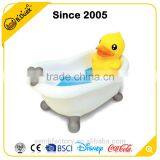 Novelty cute yellow duck shape plastic soap dish