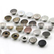 Custom Flower Logo Brand Brass Denim Jeans Button Metal