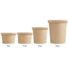 Eco Friendly Microwavable Soup Storage Containers Kraft Paper Soup Containers With Lid China Food Packaging thumbnail-1