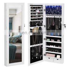 Hanging Wall Mounted Jewelry Cabinets Storage Organizer With Mirror Full Length Mirror thumbnail-1