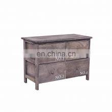 Sideboard Chest of Drawers 4 Drawers Wood Grey White Urban Style Entrance Bedroom thumbnail-4