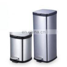 Household Stainless Steel Pedal Bin 6L 12L 20L 30L Powder Coating Trash Can Indoor Square Soft Closing Dustbin thumbnail-3