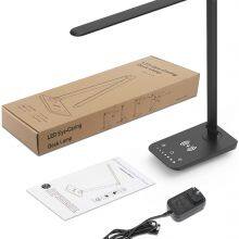 LED Desk Lamp With Wireless Charger, USB Charging Port, 12W Eye-Caring Desk Lamps for Home Office, Desk Light With 5 Lighting Modes & 7 Brightness Levels,Touch Table Lamp With 30/60 Mins Timer(Black) thumbnail-4