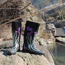 Woman Printing Rubber Boot,Popular Style Female Rubber Shoes,Colourful Ladies Rubber Boots,Lady Rubber Rain Boot,Outdoors Rain Boot thumbnail-2