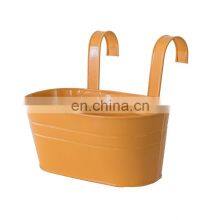 Steel Planters Holder Hanger Garden Hanging Baskets Metal Planter Pots Decor Detachable Hook Flower Pot Double Hook Oval Bucket thumbnail-2