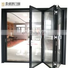 AS2047 Narrow Frame Thermal Break Exterior Aluminum Double Glazed Bifold 3 4 Bi Folding Sliding Glass Accordion Door