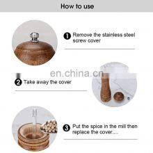 Wood Salt and Pepper Mill Set Pepper Grinder thumbnail-5