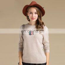 Best Price Comfortable Round Neck Collar Pullover Cashmere Embroidered Sweater thumbnail-1