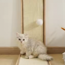 MEOW LOVE Cat Scratch Board L Shape Cat Scratcher Pad No Debris With Ball Toy Solid Wood Furniture Protector for Cats thumbnail-2