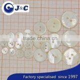Flat 2 Holes White Color Trocas Shell Button