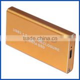 Aluminium mSATA SSD box USB3.1 type C Gen 2 to 3050 mm mSATA SSD enclosure
