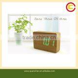 Bamboo Small Fashion Green LED Digital Clock thumbnail-4