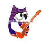 Owl Playiing The Guitar Hotfix Fabric Transfer Design for T-shirt or Bag thumbnail-1