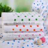 16s Cotton Yarn White With Dot Print Face Towel