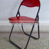 Living room furniture leisure chair metal folding chair with PVC cushion seat and back